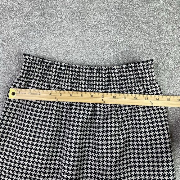 J. Crew Mini Skirt Women’s 0 Black White Houndstooth Pull On Wool Blend Lined - Picture 9 of 11